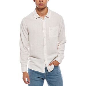 Vintage Summer Mens Linen-Blend Shirt, Beige